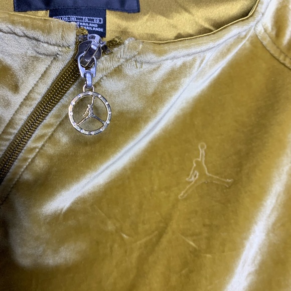 Jordan Jackets & Coats Air Jordan Womens Gold Off Shoulder Crop